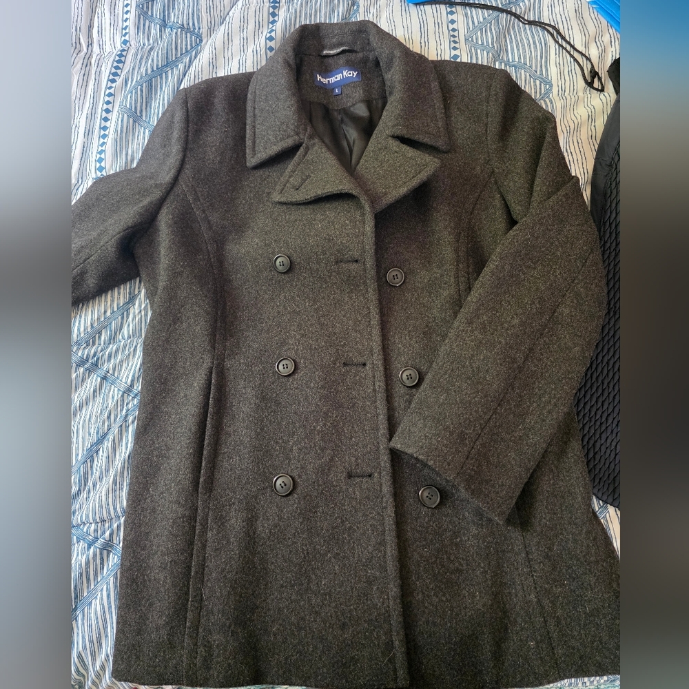 Women's Double-Breasted Gray Coat